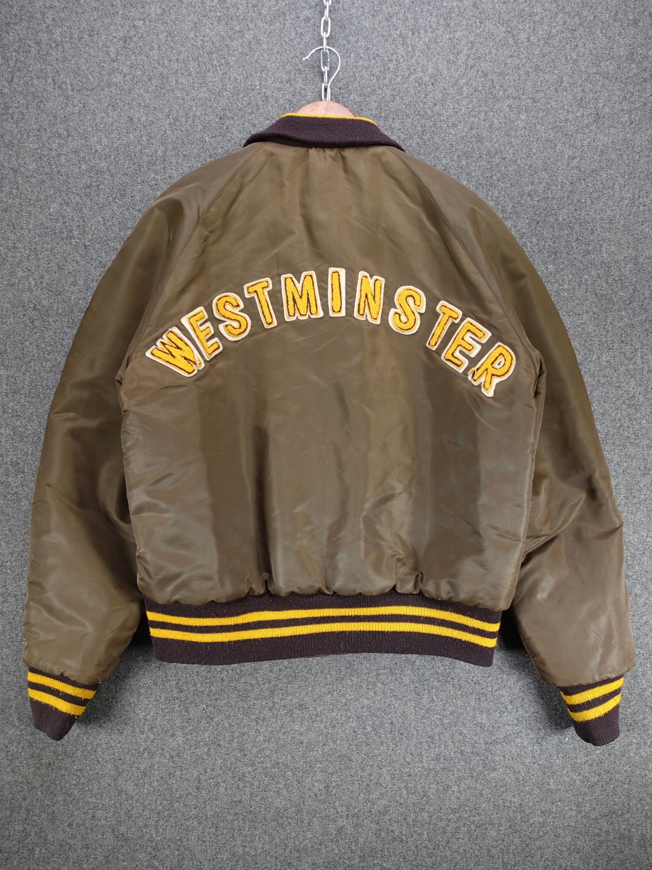 Vintage 1960s - "Westminster" Satin Varsity Bomber Jacket