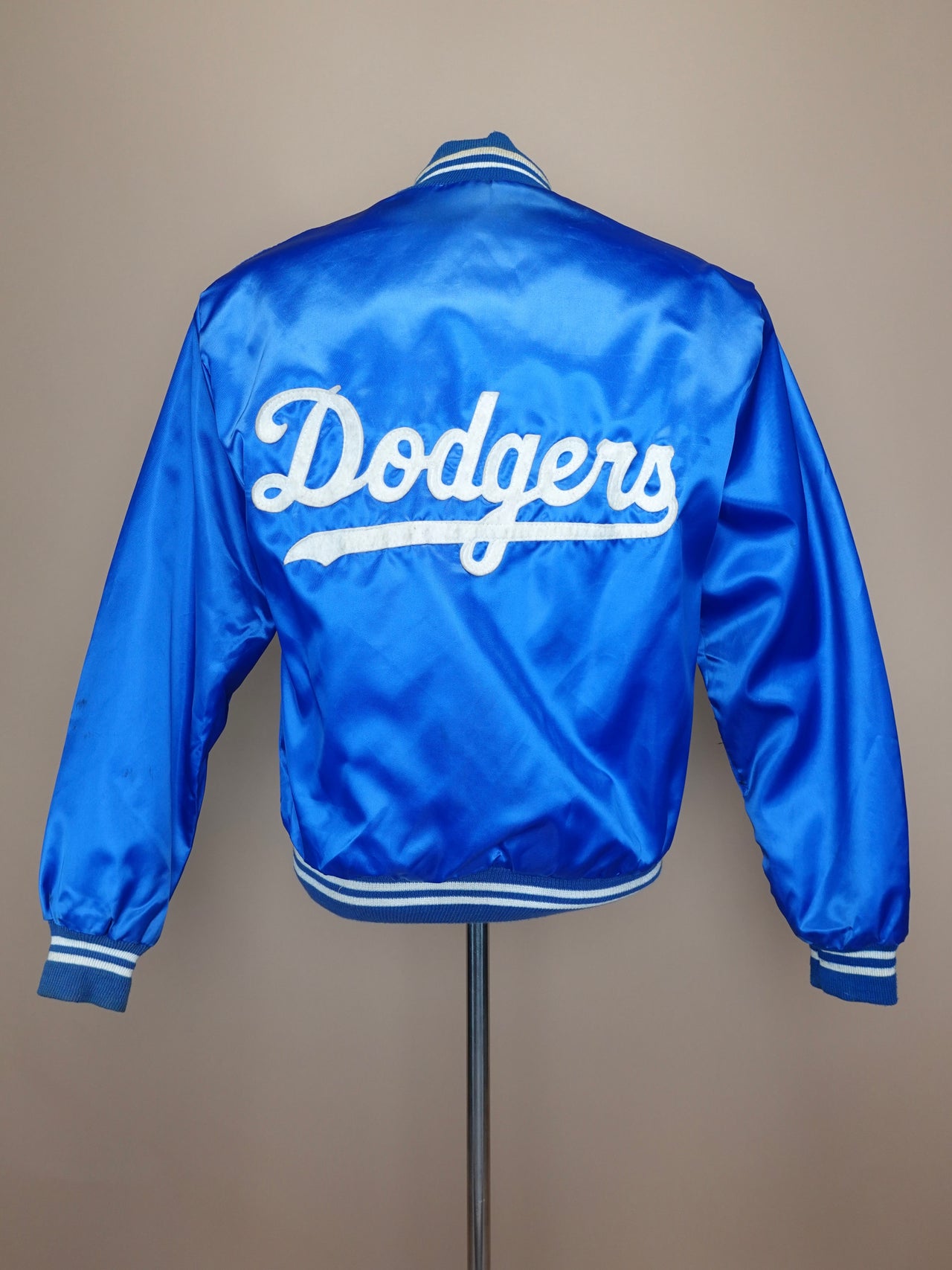 Vintage 1980s Dodgers Satin Bomber Jacket / Classic / Sportswear / Blue
