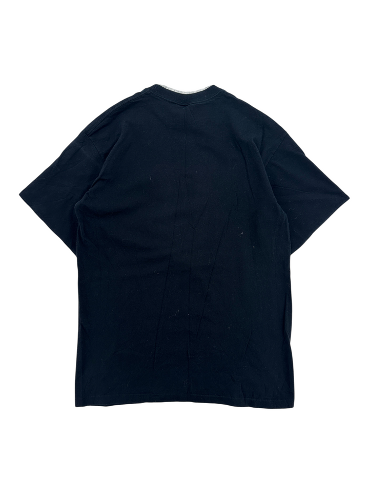 Exile Vintage 1990s Indian Valley Warriors black cotton t-shirt, back view of an XL vintage graphic tee.