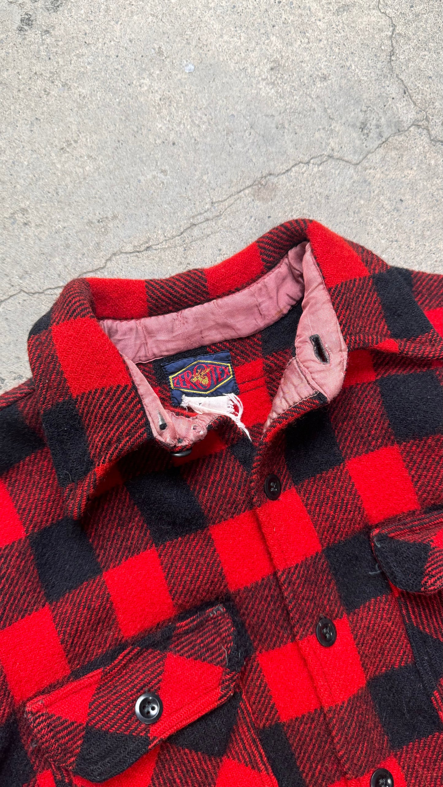1960S - ZEROTEX PLAID FLANNEL SHIRT