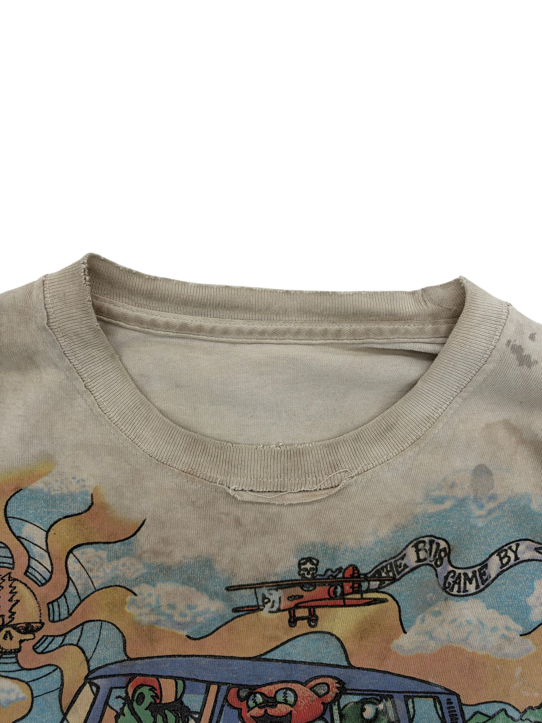 Exile Vintage 2000s Grateful Dead Summer Tour t-shirt in beige with distressed collar detail