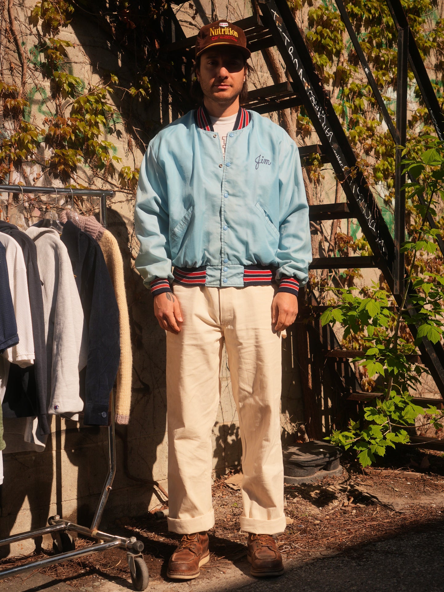 1960S - "Jimmys Auto Care" Satin Varsity Bomber Jacket