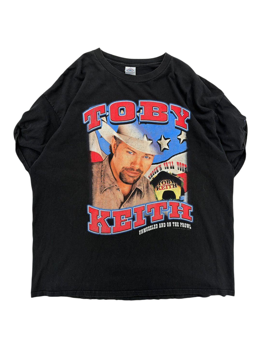 Exile Vintage black 2000s Toby Keith graphic t-shirt with country music star print, size XL