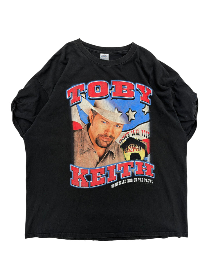 Exile Vintage black 2000s Toby Keith graphic t-shirt with country music star print, size XL
