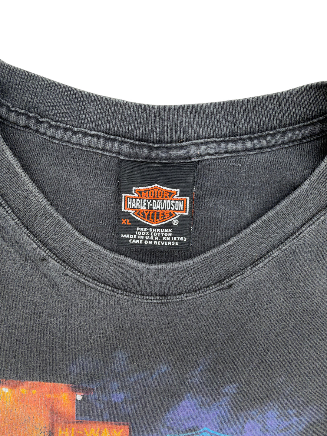 Exile Vintage 2000s Harley Davidson Fat Boy black cotton t-shirt neck label size XL