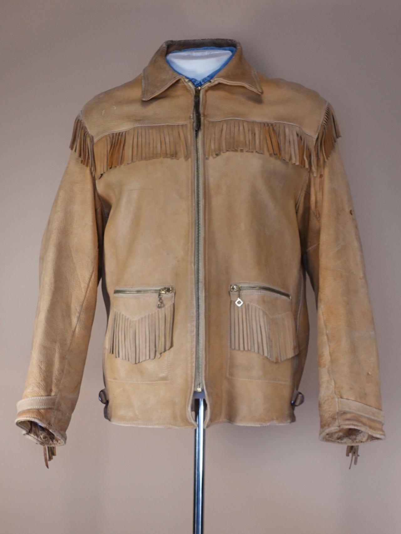 1960S - Genuine Buckskin By Uber Fringe Leather Jacket