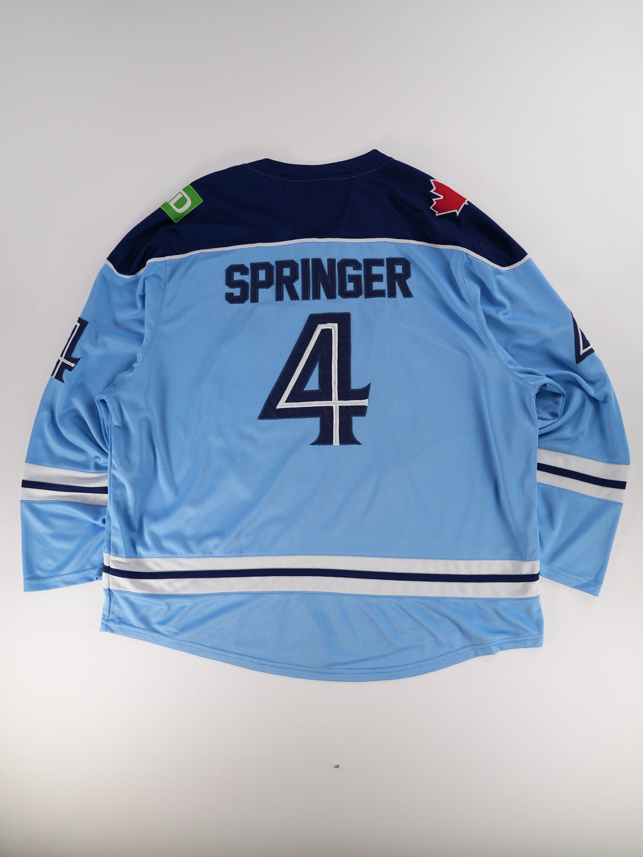 Vintage Blue Jays Springer Number 4 Light Blue Hockey-Style Jersey