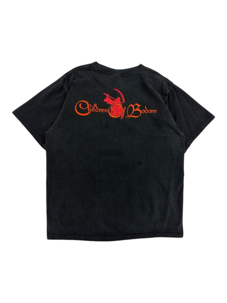 Exile Vintage black 2000s Children Of Bodom AYDY band t-shirt with red logo graphic on the back