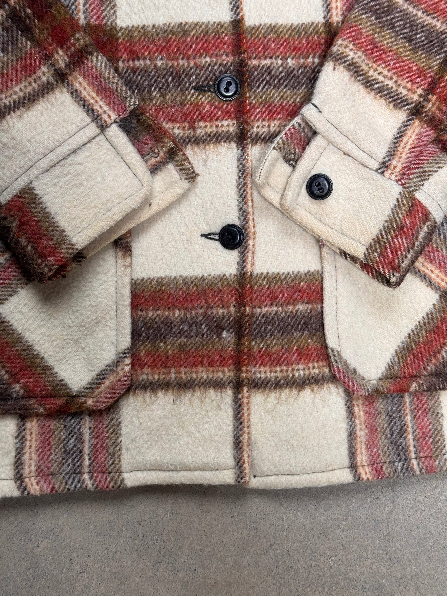1960S - WOMENS PLAID WOOL JACKET
