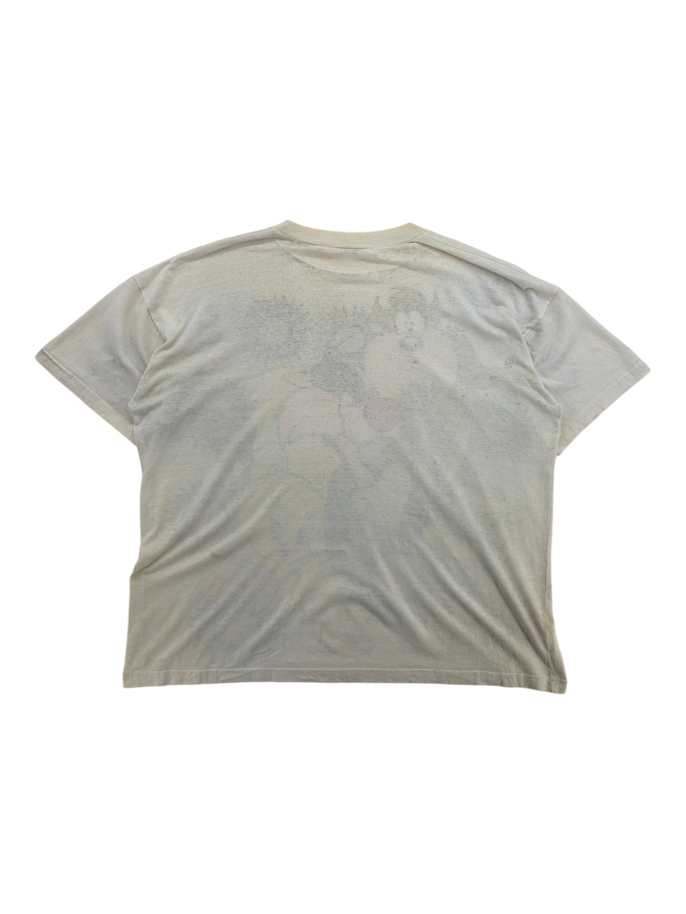 Exile Vintage 1990s Looney Tunes all-over print t-shirt in white, back view showing vintage graphic details.