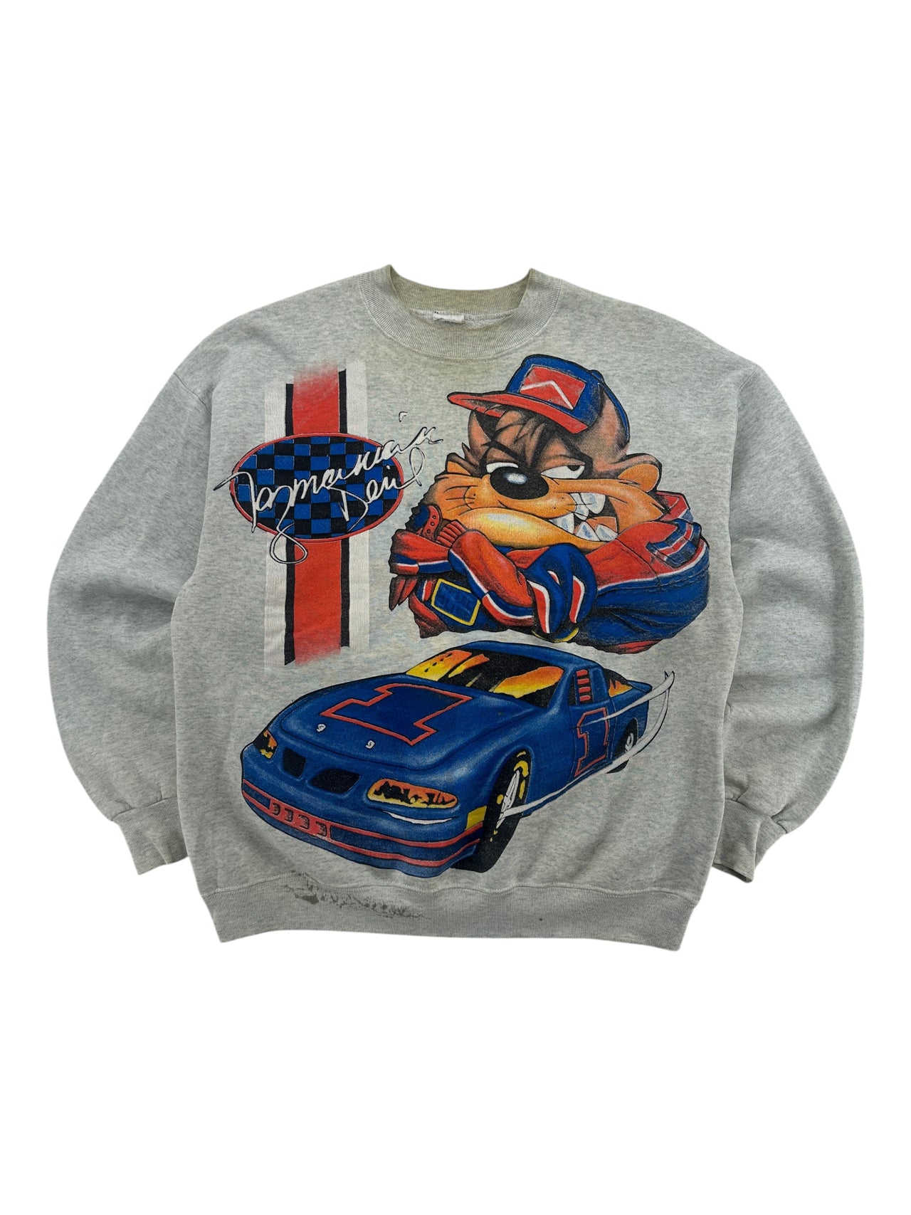 1990s LooneyTunes Taz Race Car Crewneck