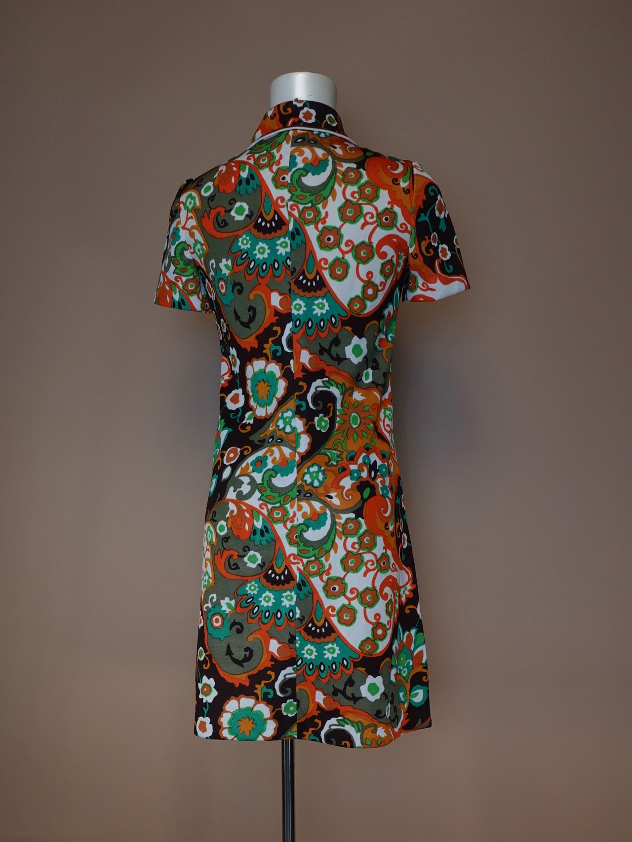 1970S - PAISLEY FLOWER POWER MIDI DRESS