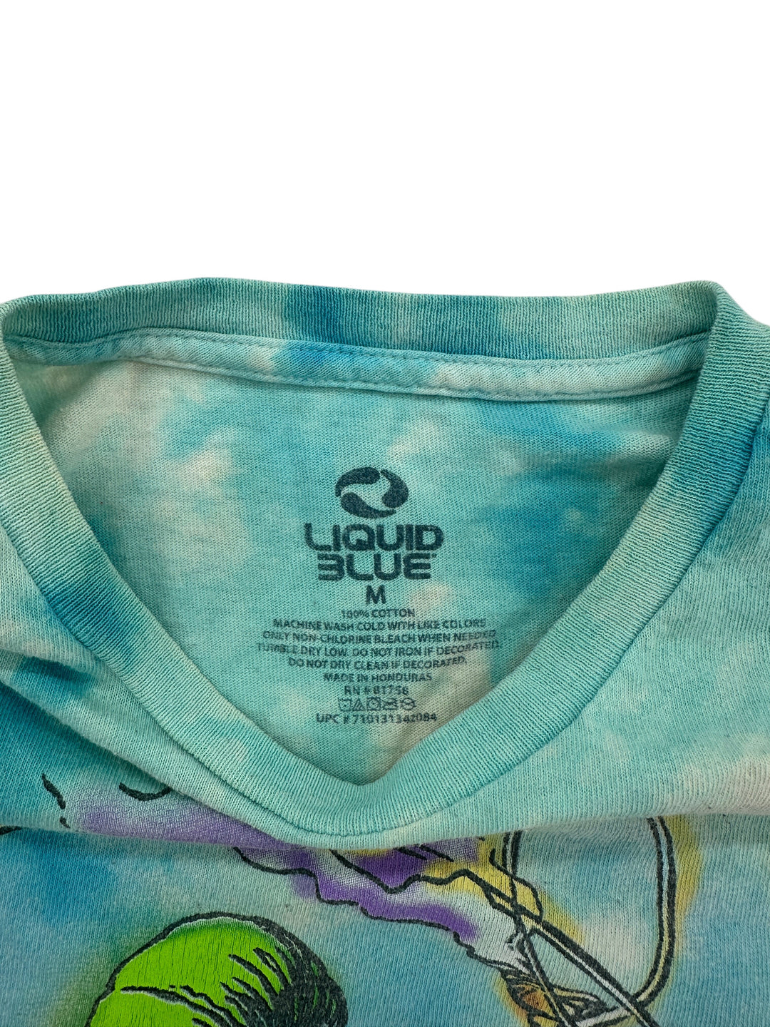 2010s Liquid Blue Alice In Wonderland T-shirt
