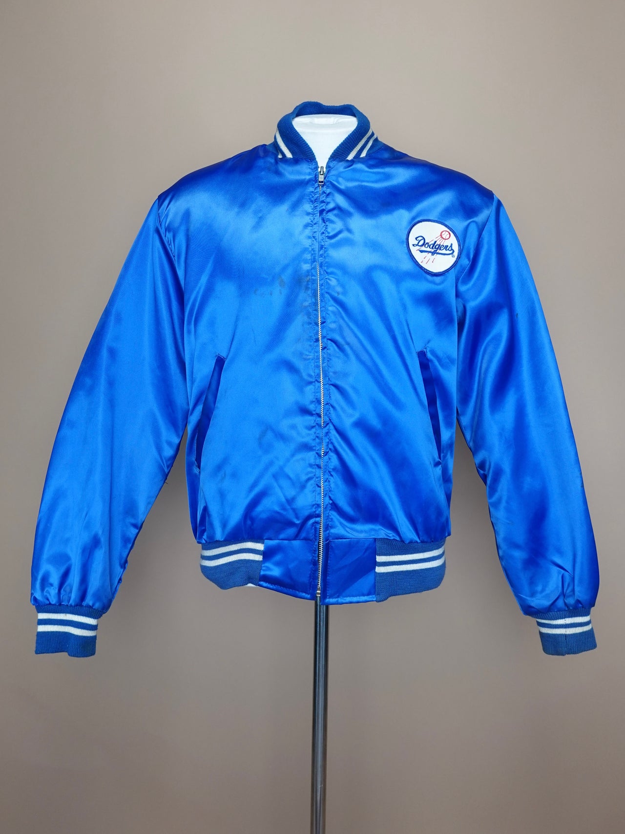 Vintage 1980s Dodgers Satin Bomber Jacket / Classic / Sportswear / Blue