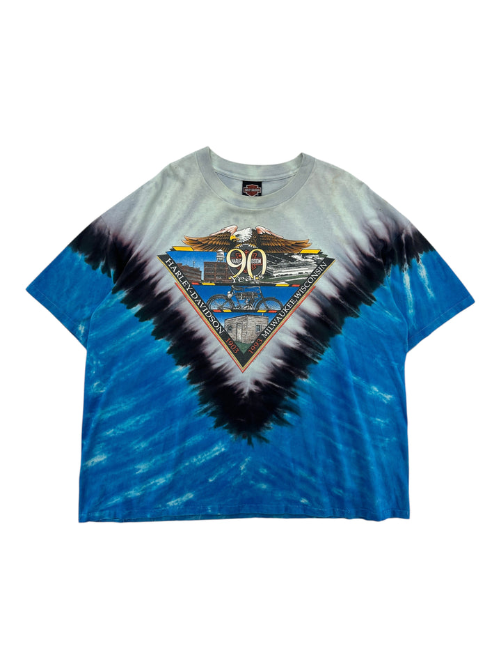 1990s Harley Davidson 90 Years Tie Dye T-shirt