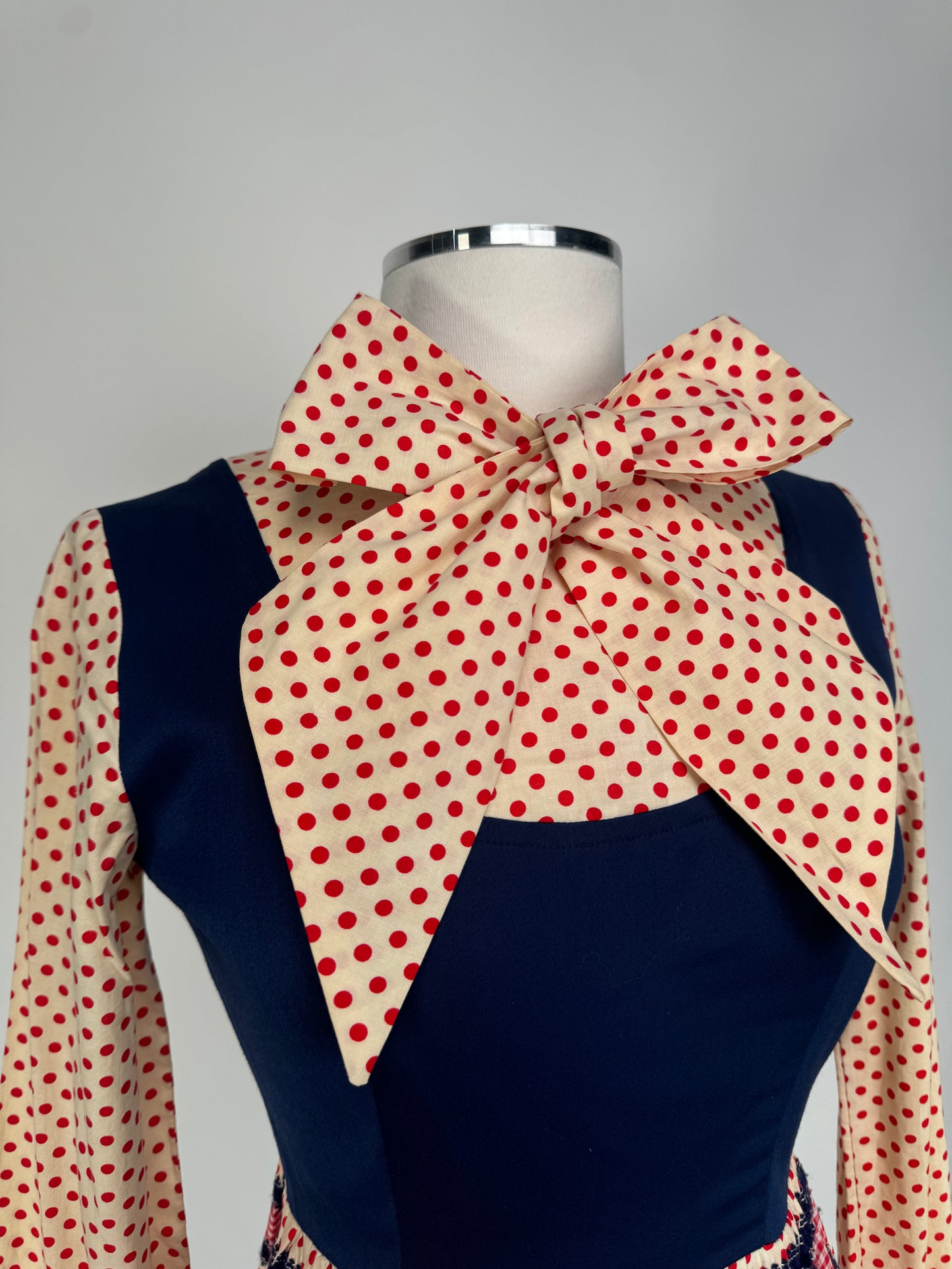 1960S - POLKA DOT MIDI COTTON DRESS