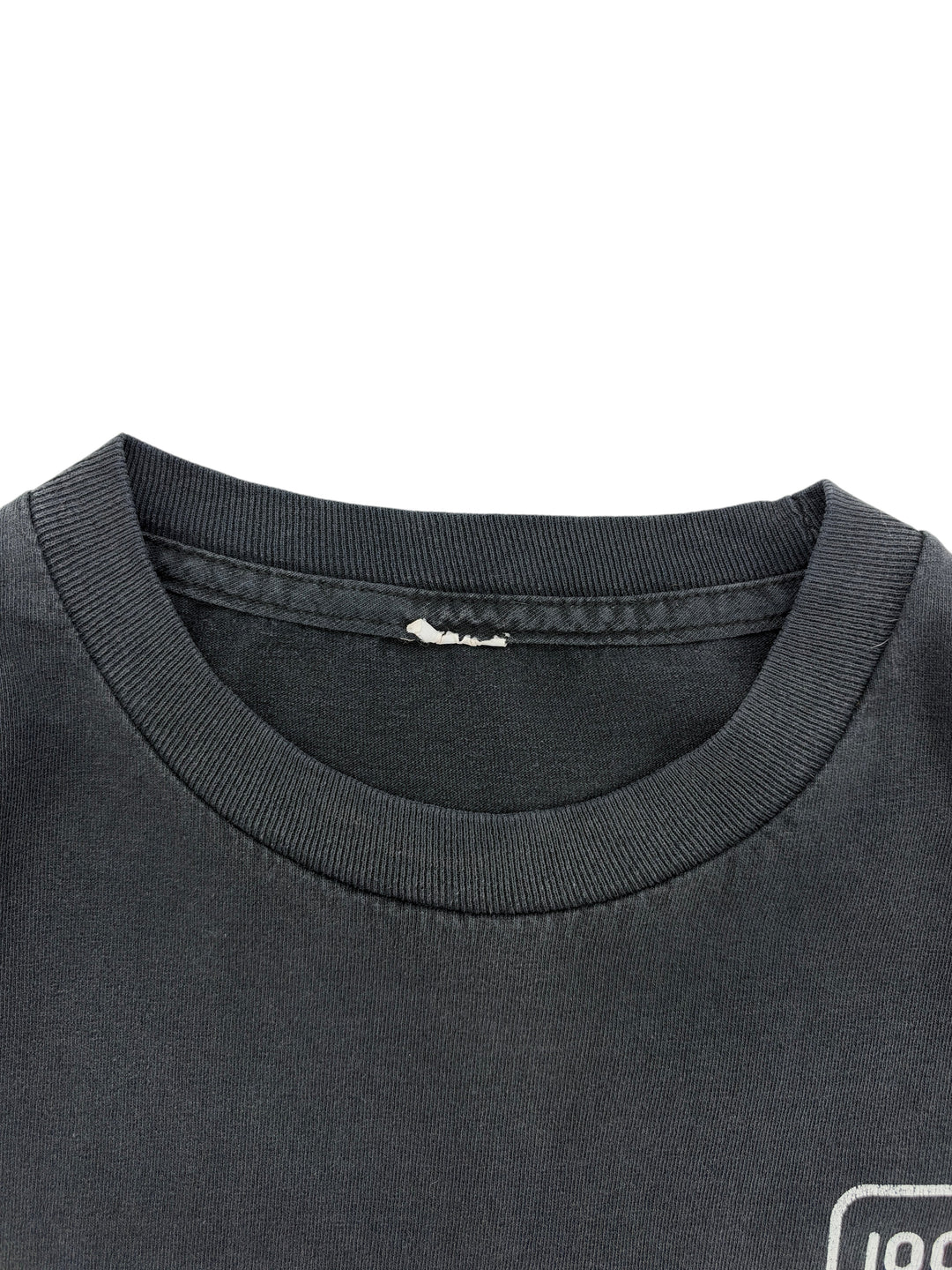 Exile Vintage black 1990s Perfection Schematic T-shirt featuring a ribbed crew neckline