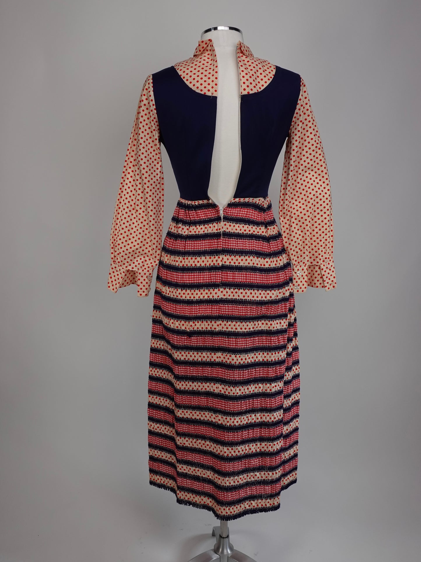 1960S - POLKA DOT MIDI COTTON DRESS
