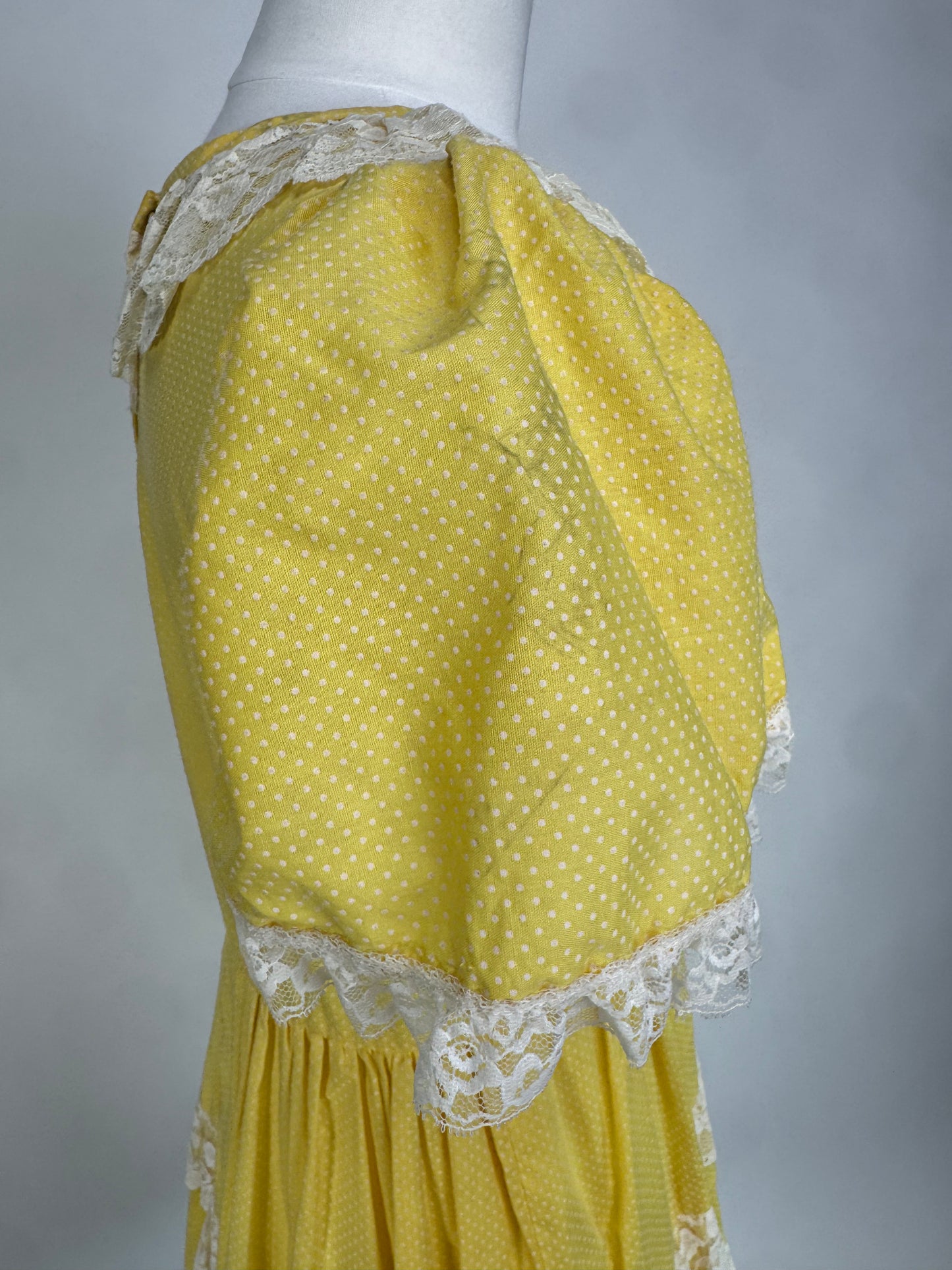 1950S - PETE BETTINA YELLOW SWISS DOT SQUARE DANCING DRESS