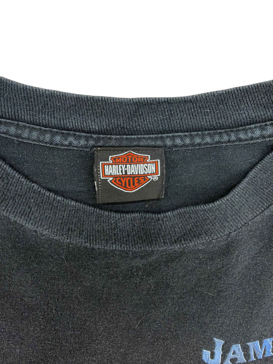 Exile Vintage 2000s Harley Davidson Jamaica T-shirt featuring a black cotton fabric and branded neck label
