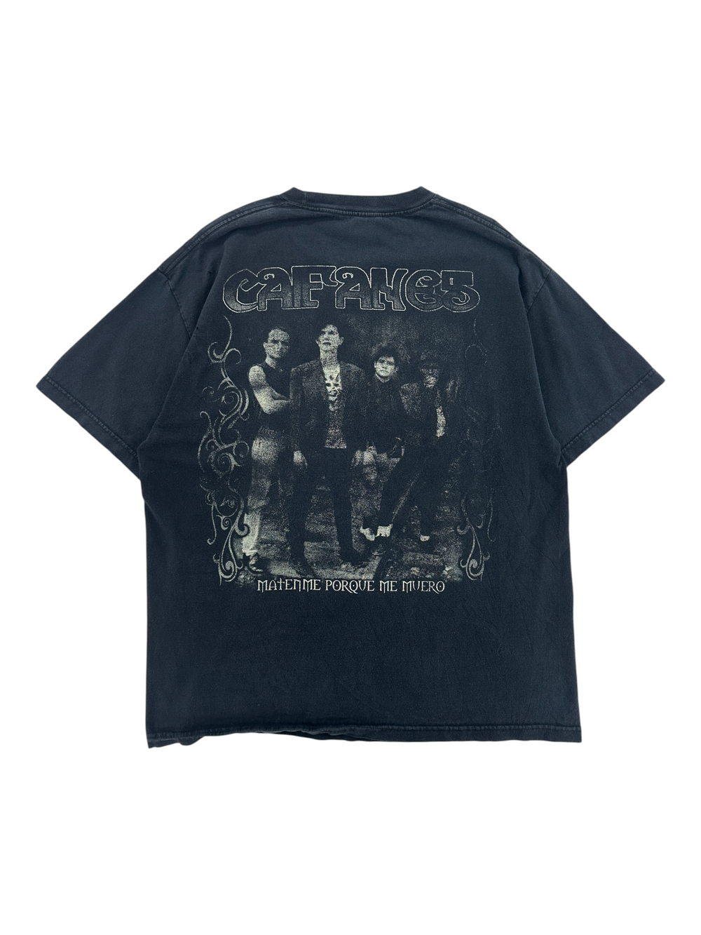 Exile Vintage black 1990s Caifanes band t-shirt with Matenme Porque Me Muero graphic print on the back