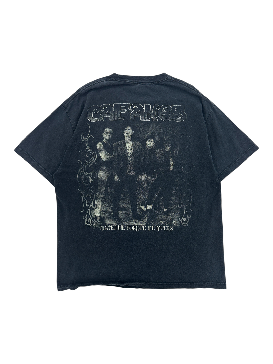 Exile Vintage black 1990s Caifanes band t-shirt with Matenme Porque Me Muero graphic print on the back