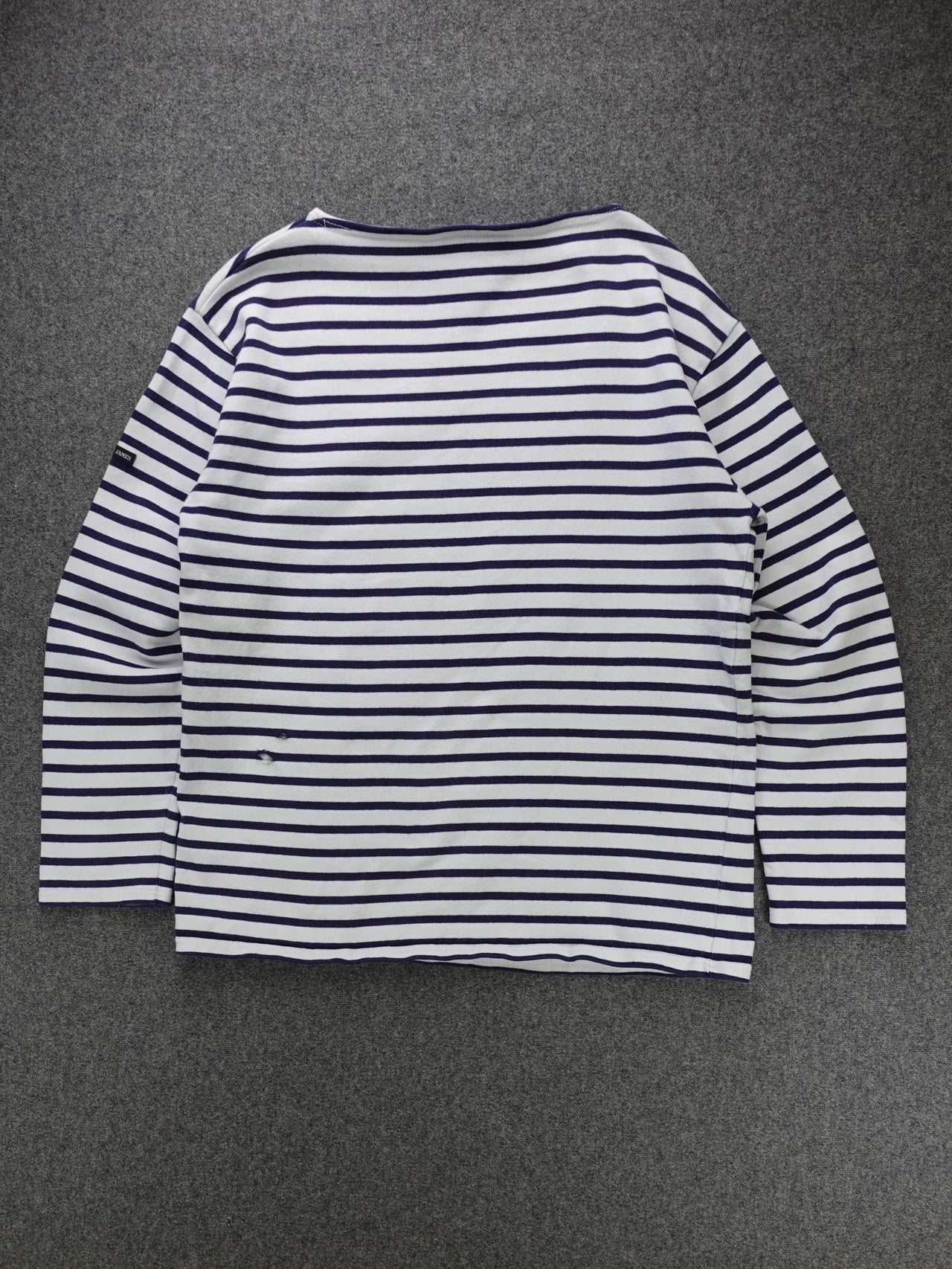 2000s - French Brenton Striped Long Sleeve Cotton Shirt