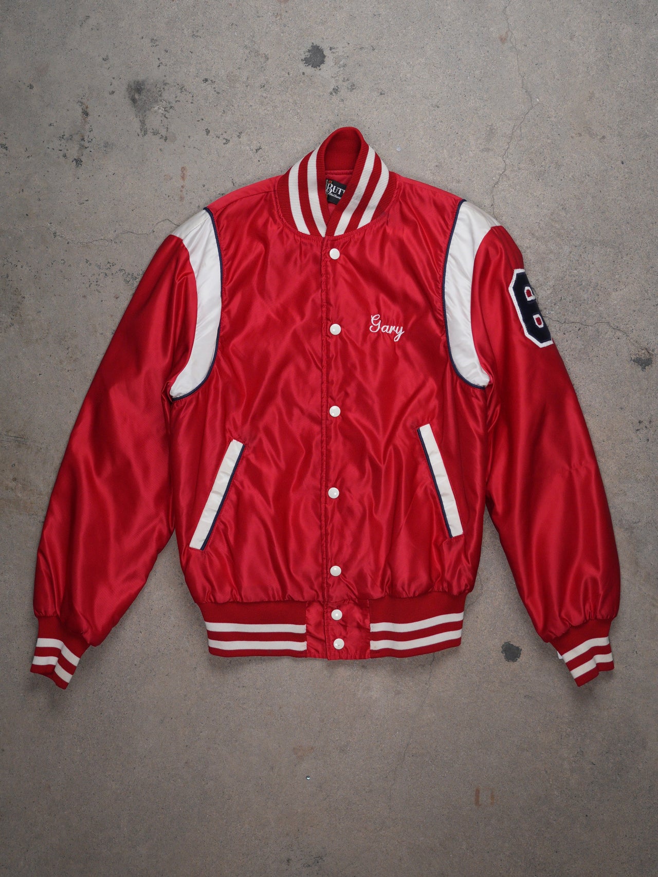 1960S - "WARRIORS" SATIN VARSITY BOMBER JACKET