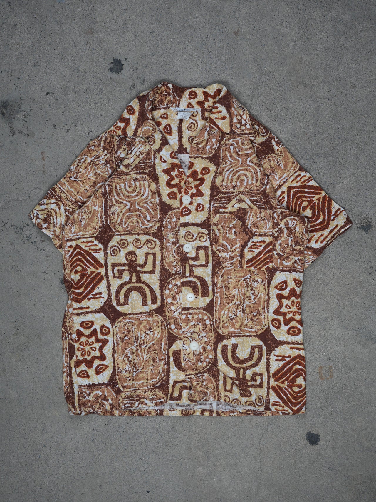 Vintage 1960s - Hawiian Sar Cloth Short Sleeve Shirt