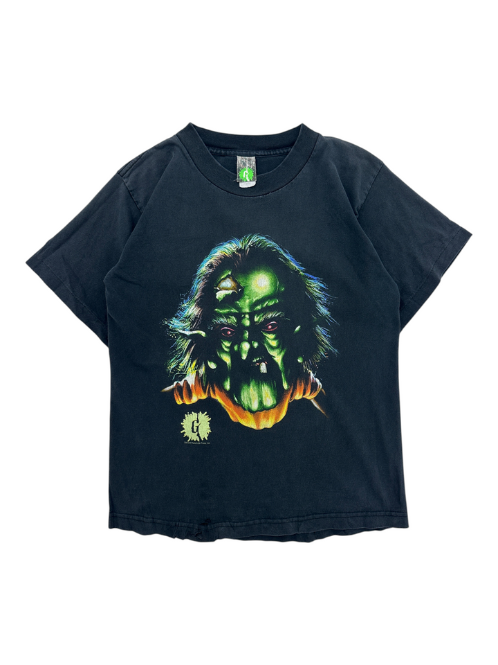 Exile Vintage 1990s black cotton t-shirt featuring a graphic print of the Goosebumps Haunted Mask II character