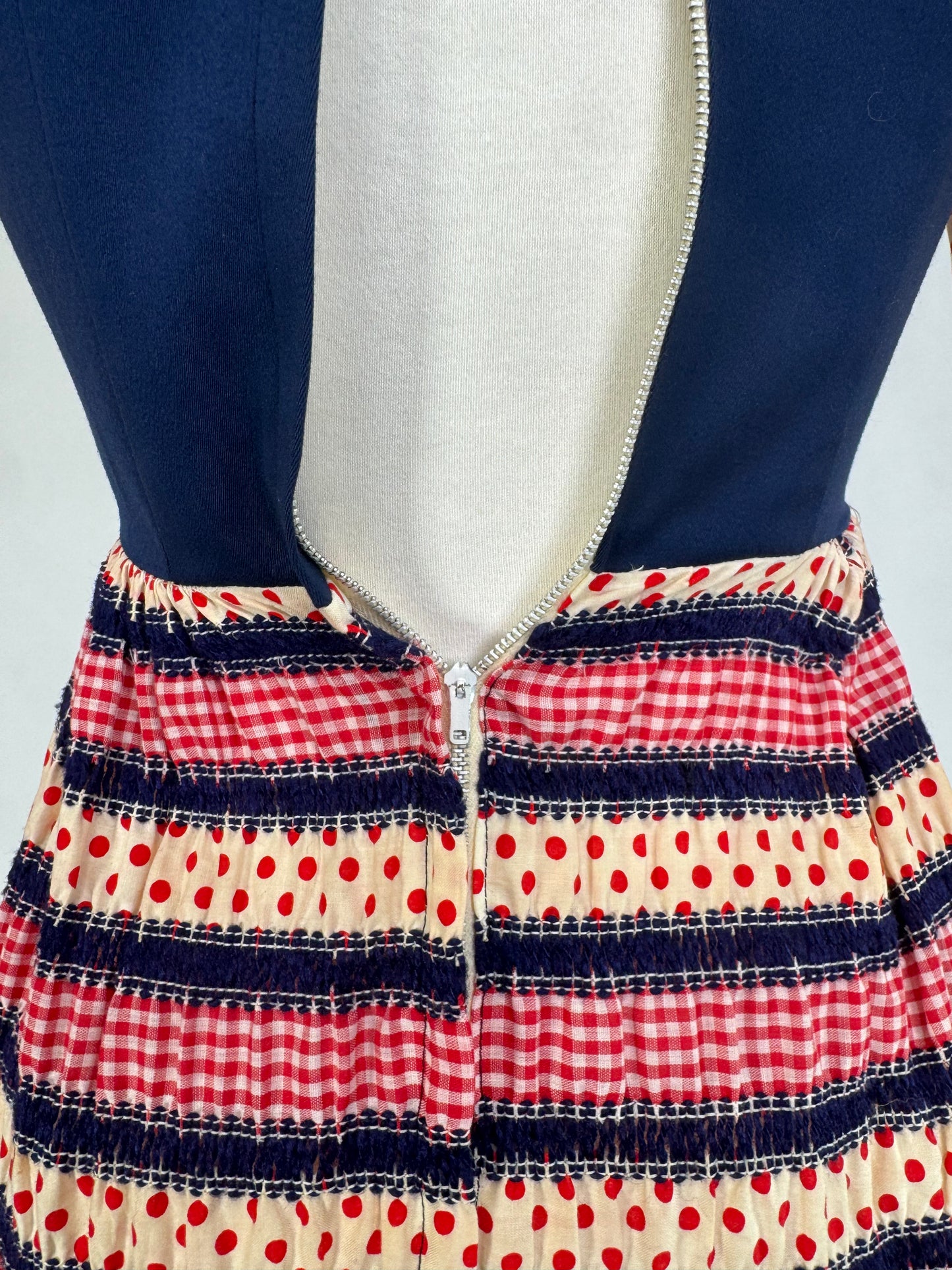 1960S - POLKA DOT MIDI COTTON DRESS