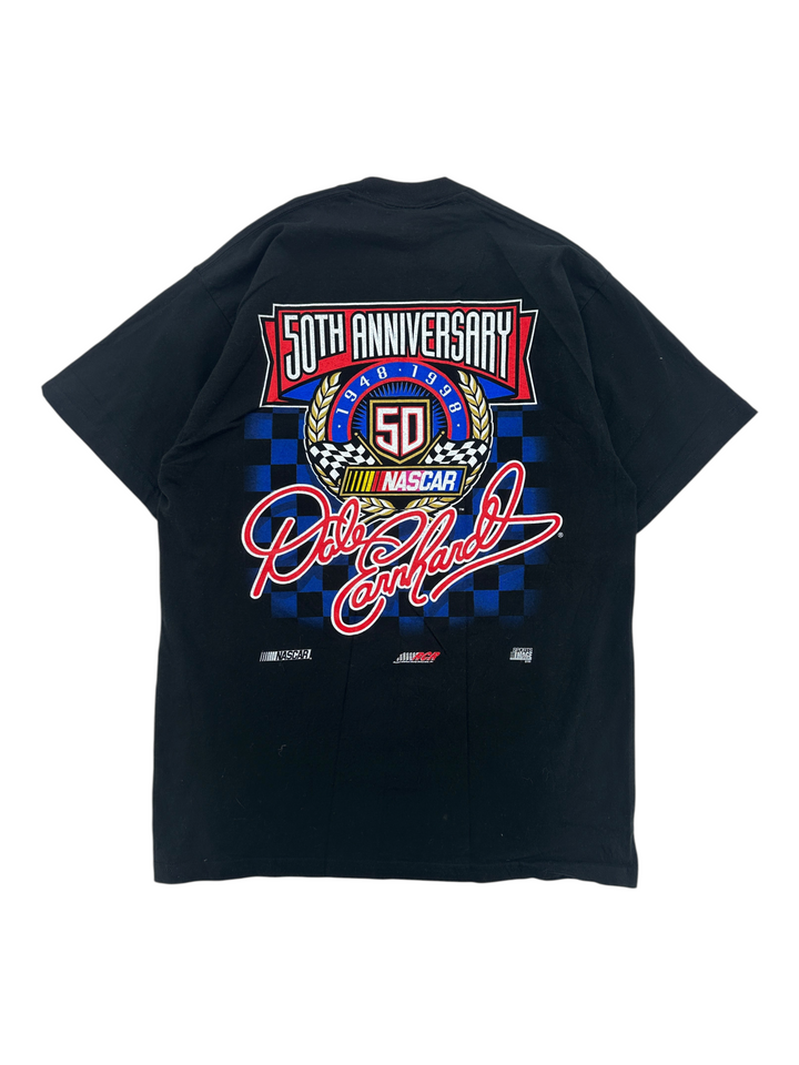 Exile Vintage black 1990s Dale Earnhardt NASCAR 50th anniversary graphic T-shirt back view