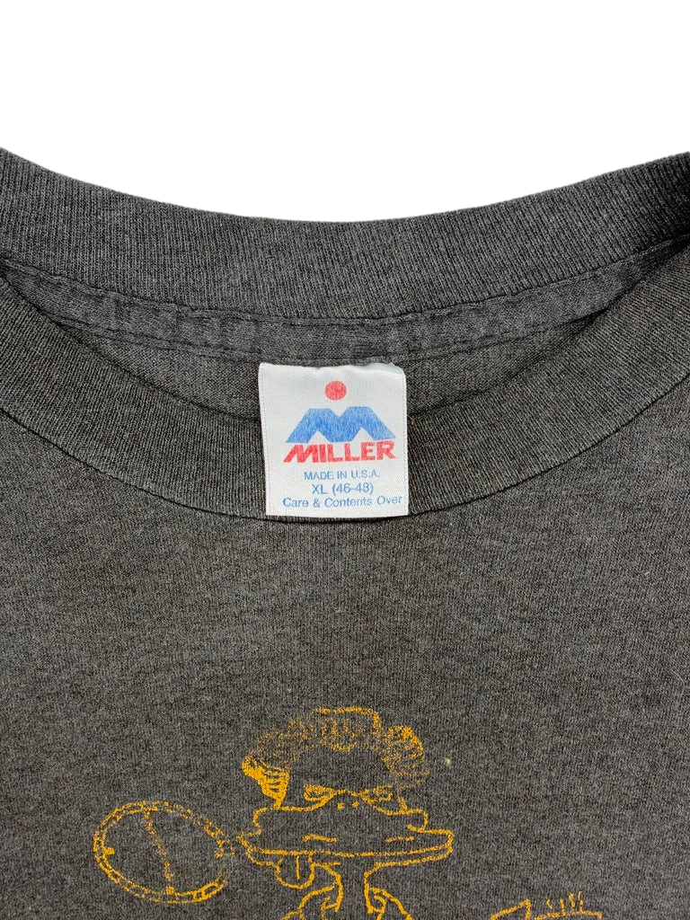 Exile Vintage 1980s charcoal grey graphic t-shirt with Miller tag and duck print detail
