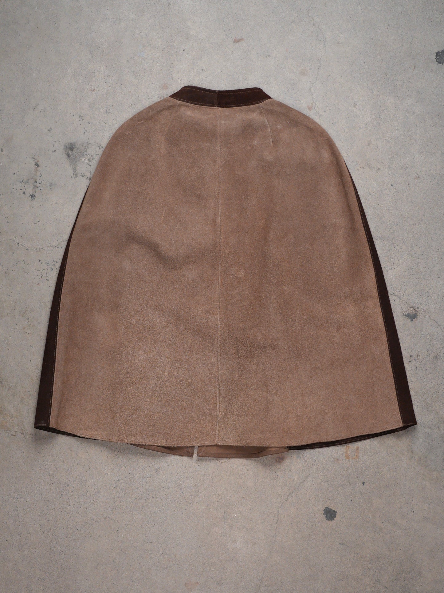1970S - SUEDE TULIP CAPE/COAT