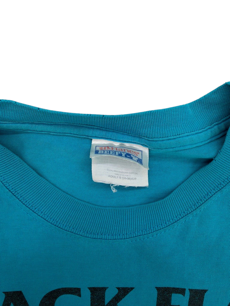 Exile Vintage teal cotton Hanes Beefy T-shirt with distressed collar detail