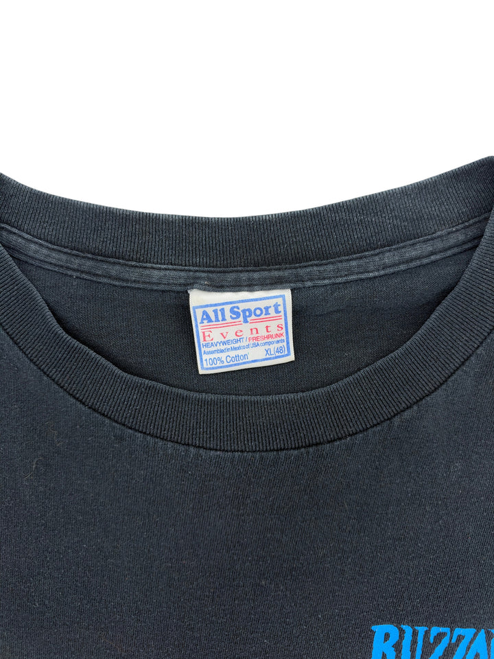 Exile Vintage 1990s StarCraft T-shirt featuring an All Sport Events tag on a black cotton crew neck collar
