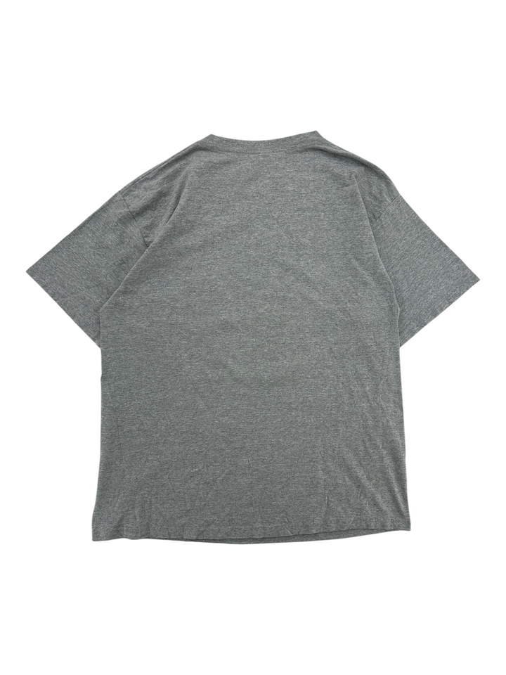 Exile Vintage grey 1990s Disney World Magic Kingdom t-shirt, back view of a plain cotton crew neck shirt in size XL.