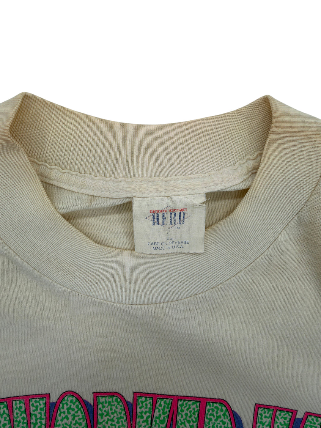 Exile Vintage 1990s cream cotton t-shirt with crew neck and interior brand tag