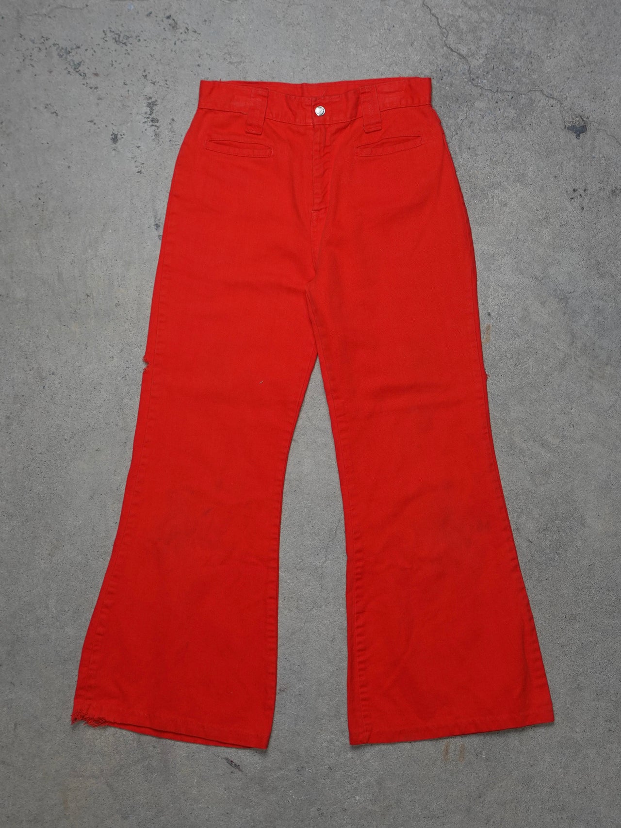 Vintage 1970s - Red Flared Bellbottom Trousers