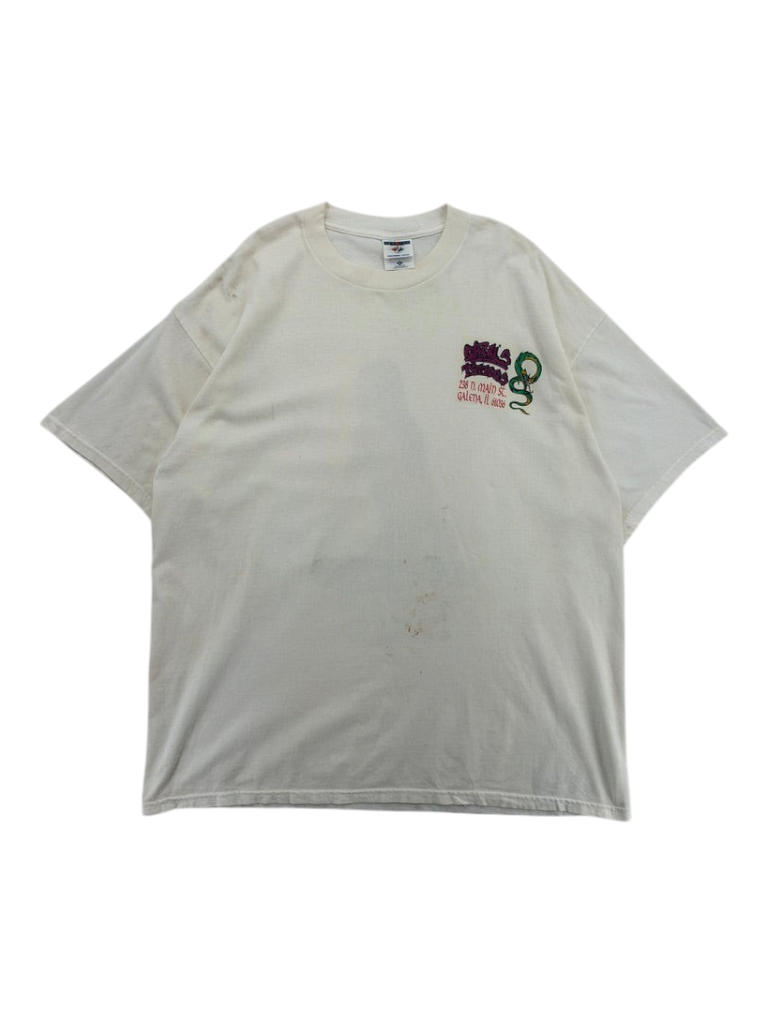 Exile Vintage 1990s white cotton T-shirt featuring a small Gary&