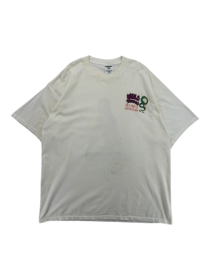 Exile Vintage 1990s white cotton T-shirt featuring a small Gary&