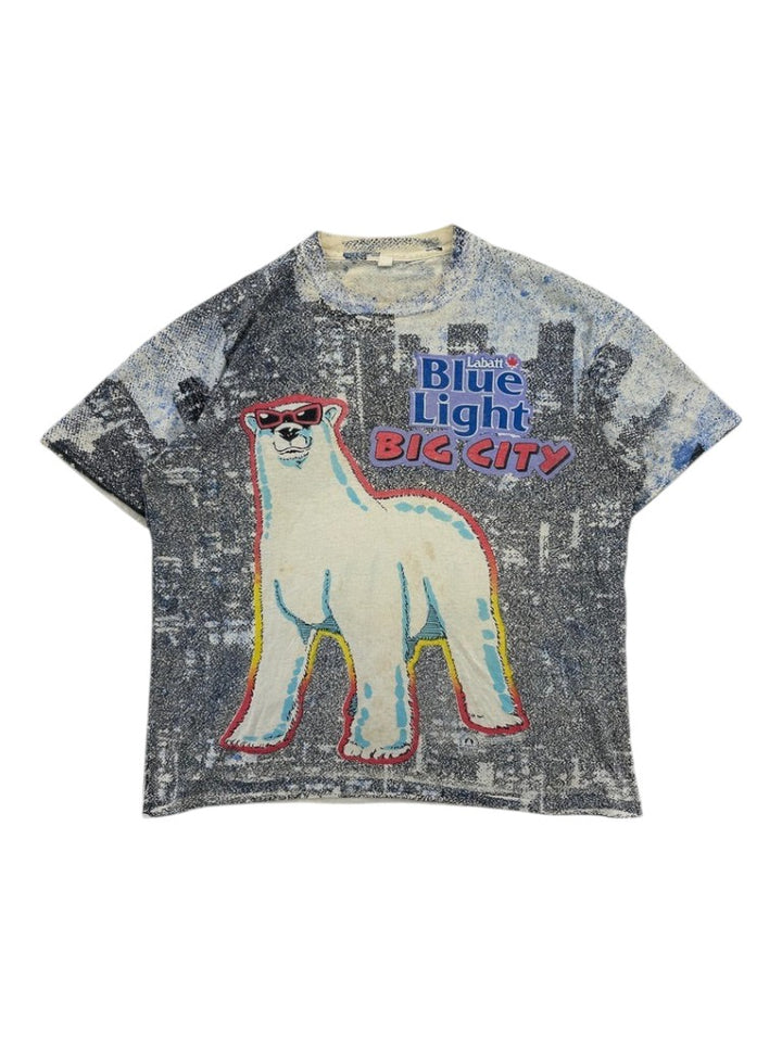 1990s AOP Labatt Blue Light Polar Bear Promo T-shirt
