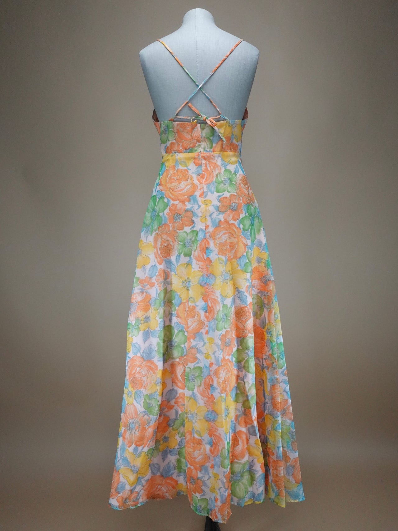 1970s - Dressy New York Creations Floral Pattern Dress
