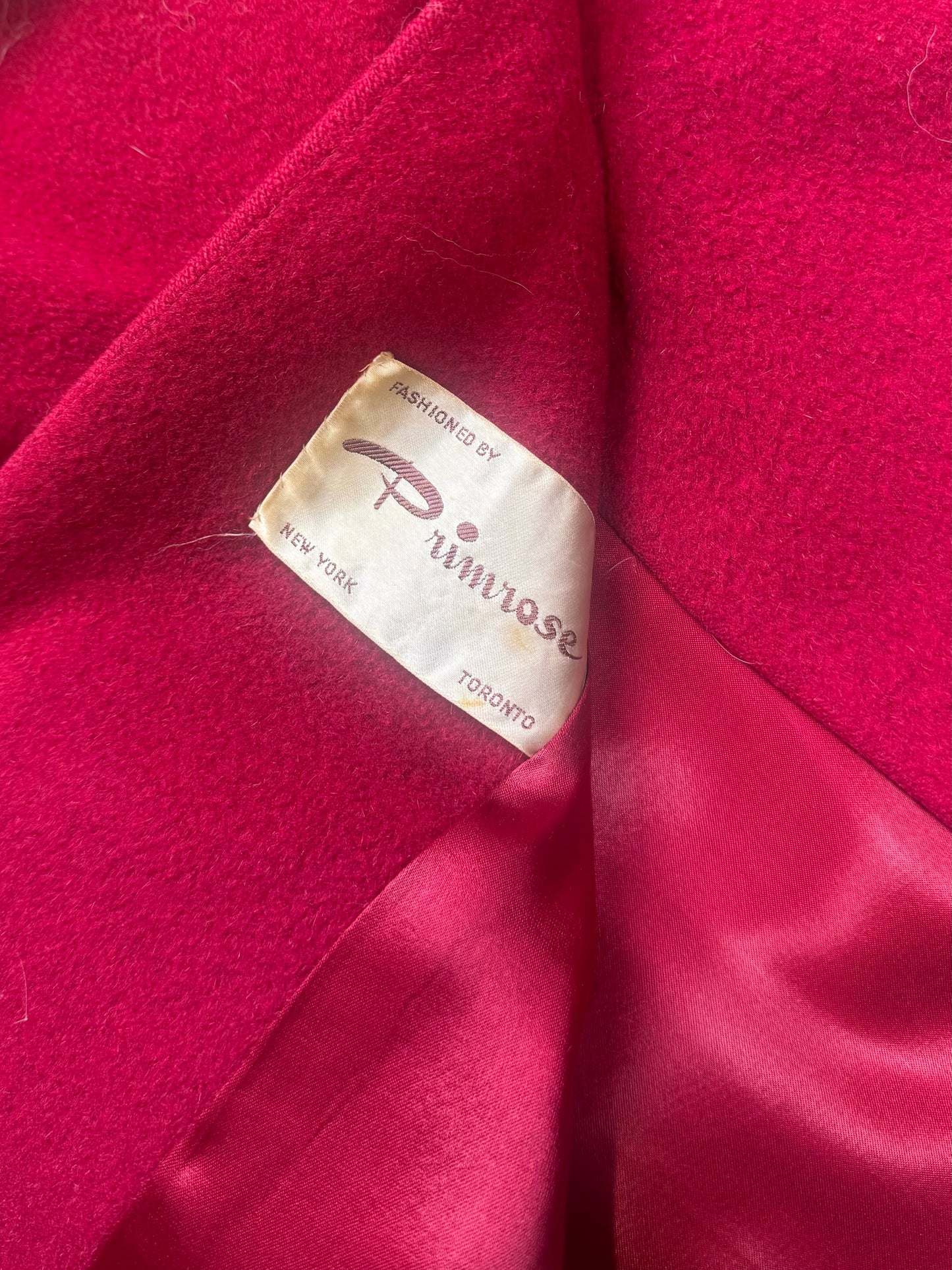 1960S - VELVETEEN FUR TRIMMED WOOL COAT