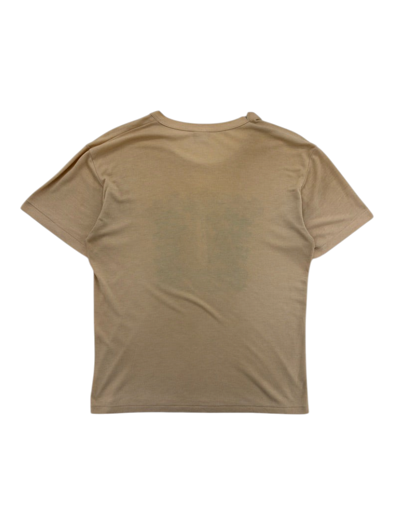 Exile Vintage 1970s Philippines graphic t-shirt in beige, size large, back view showing short sleeves and crew neck.