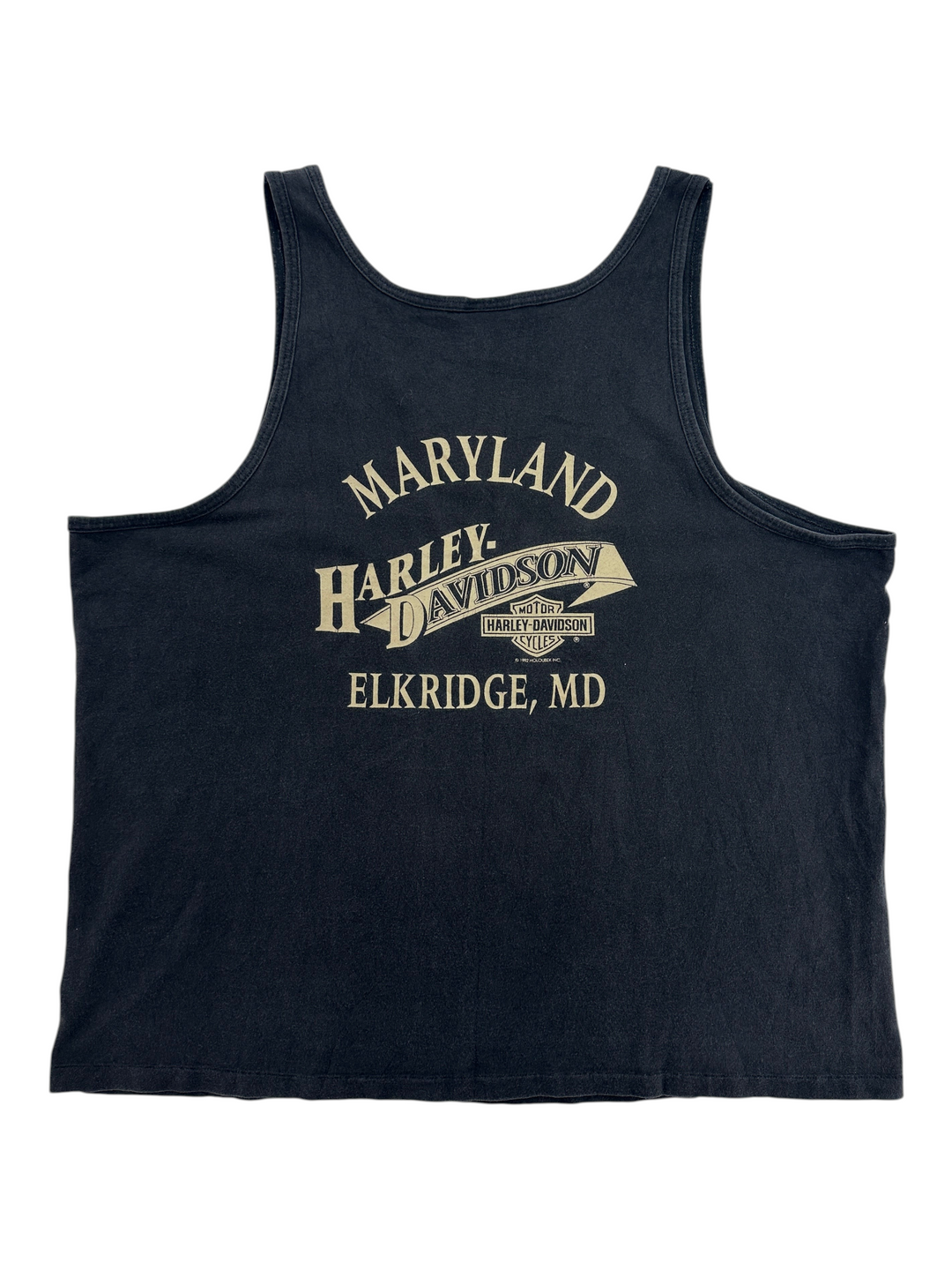 Exile Vintage black 1990s Harley Davidson Maryland Elkridge tank top with vintage graphic print