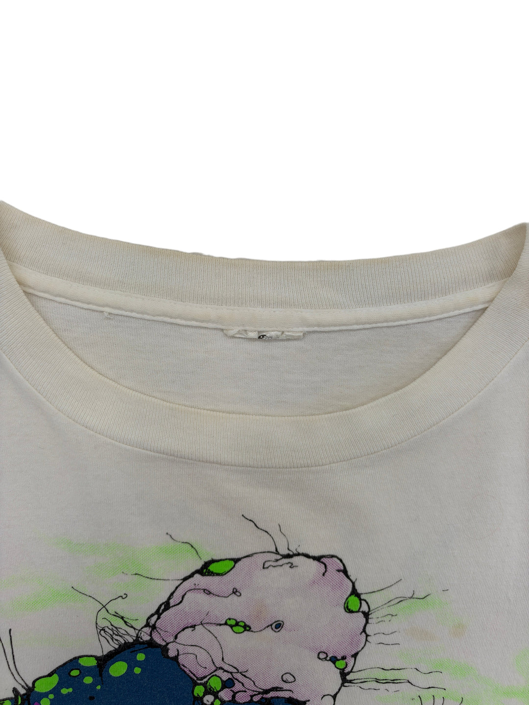Exile Vintage 1980s Alice In Wonderland Caterpillar graphic t-shirt with a white crew neck collar