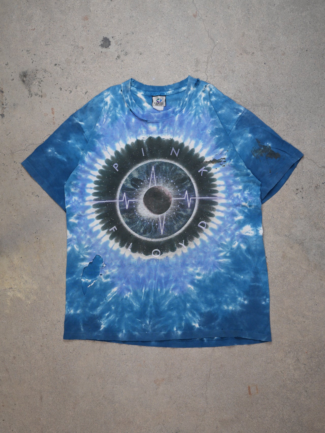 1990S - LIQUID BLUE Pink Floyd Tie-Dye T-Shirt (Xl)