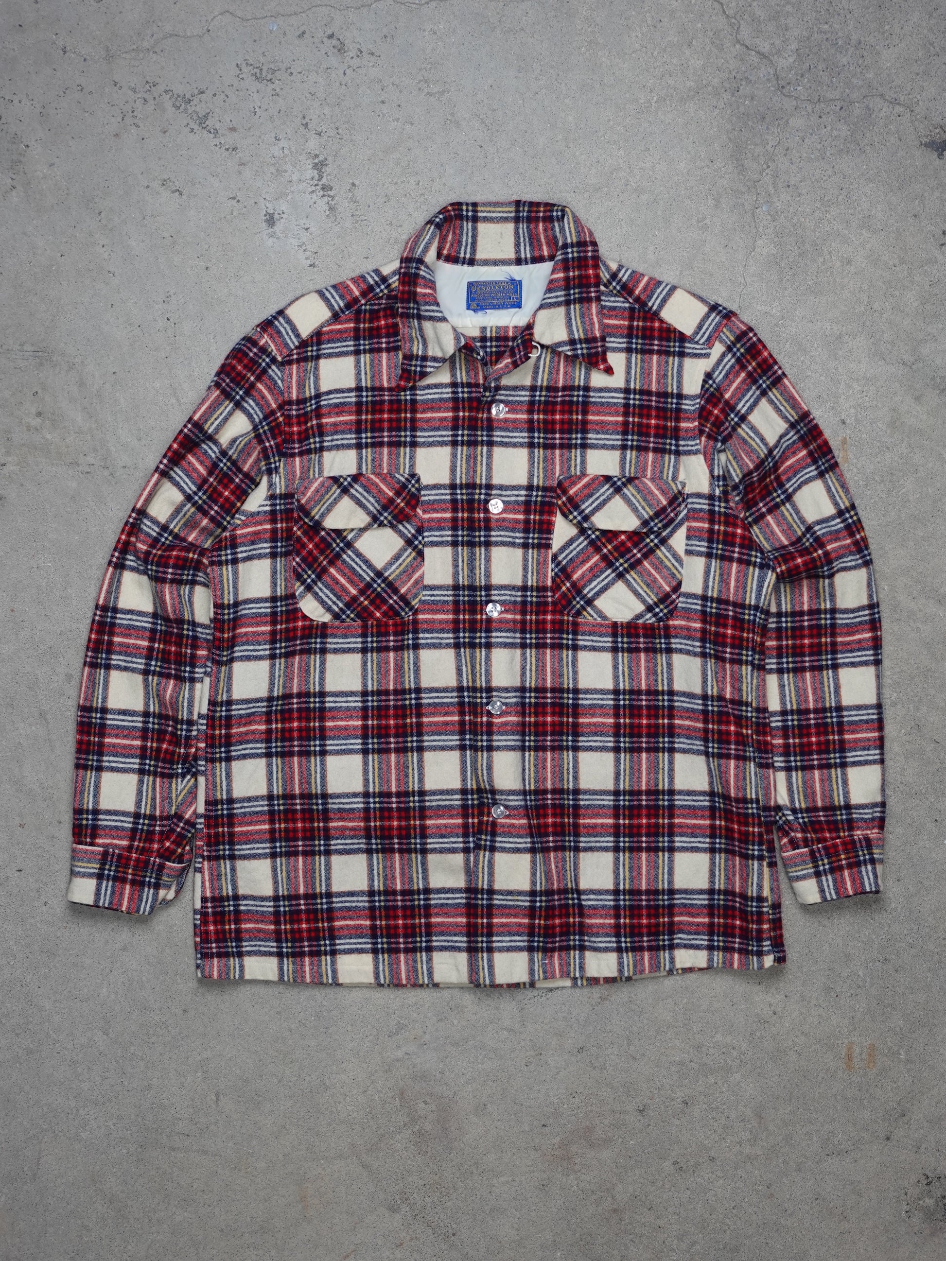 Pendleton Plaid Flannel Button-Up Shirt (M)