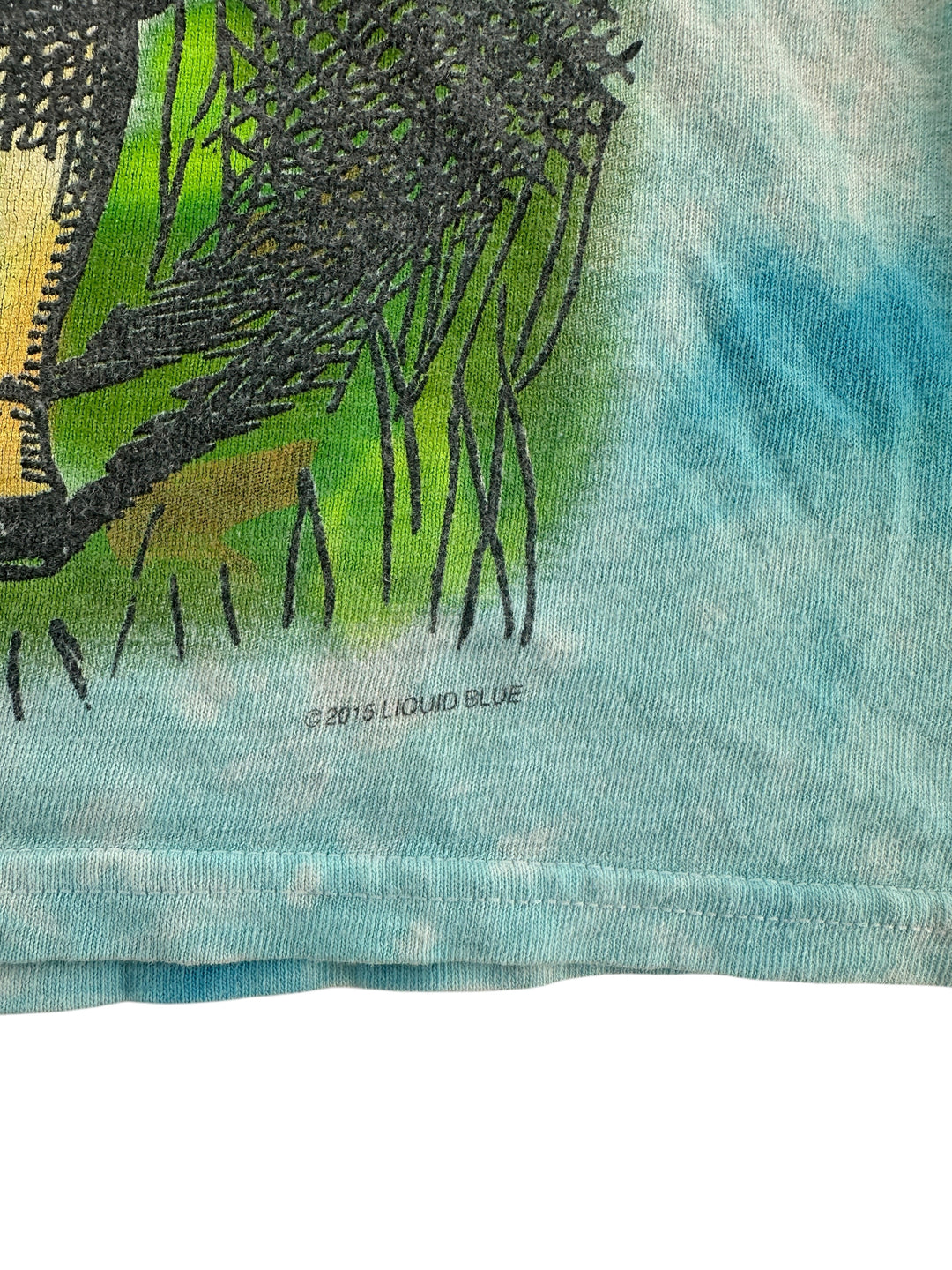 2010s Liquid Blue Alice In Wonderland T-shirt
